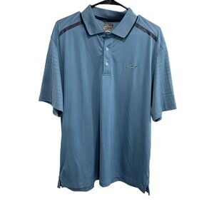 Greg Norman For Tasso Elba Play Dry Blue Polo Shirt Sz L